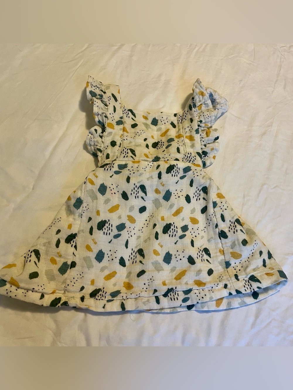 White Ruffle Strap Dress Viverano Organics